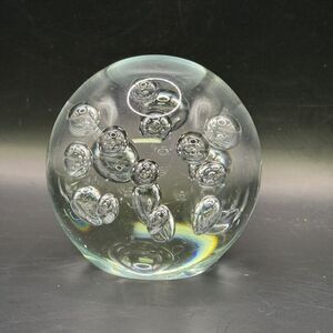 Vintage Handmade Controlled Bubble Paper Weight Approx. 3”